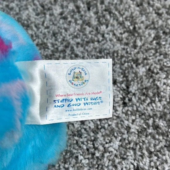 BUILD A Bear 15” Aqua Peace Sign Plush Bear - Picture 6 of 8